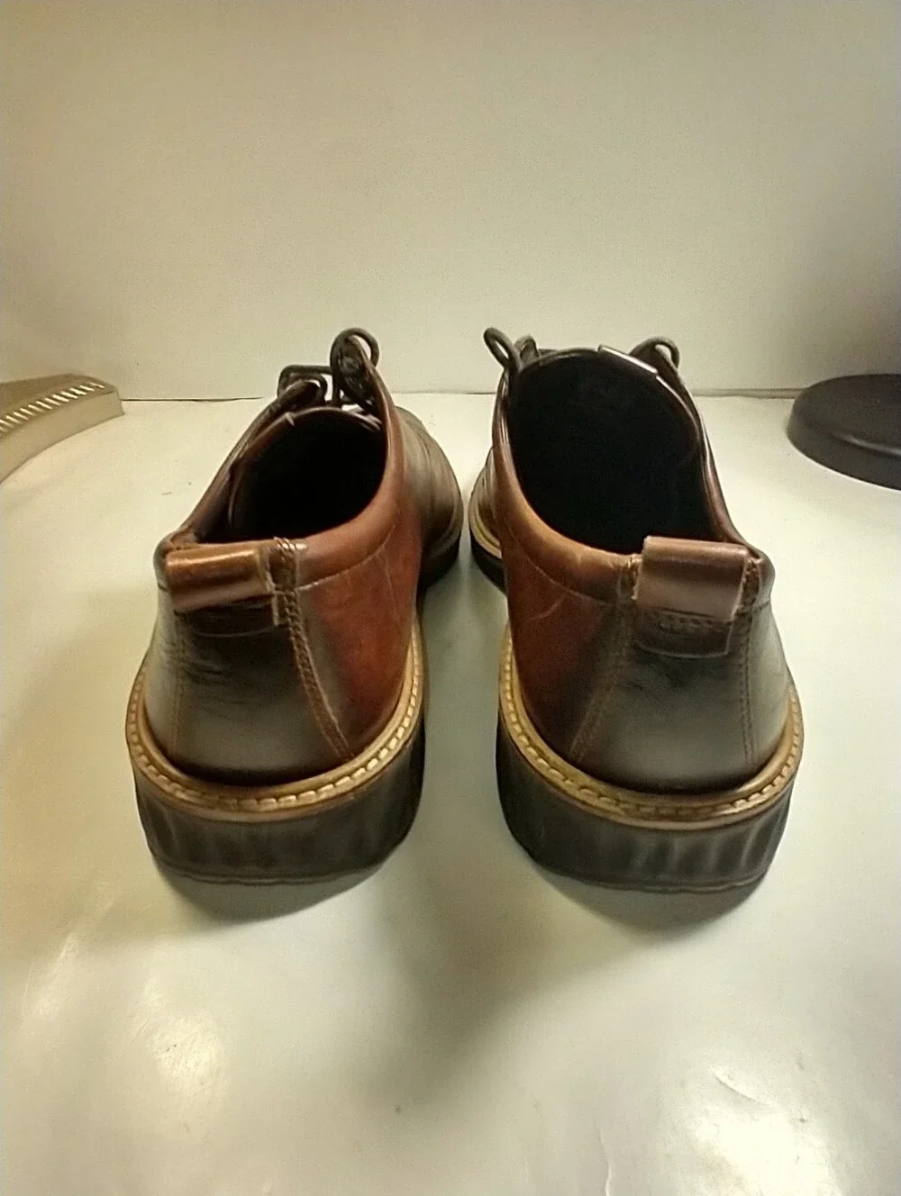 Ecco ST.1 Hybrid Plain Toe Oxford Brown Leather Shoes Men's sz 9(43).